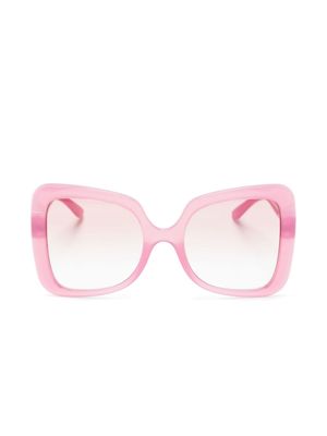 Dolce & Gabbana Eyewear lunettes de soleil oversize à plaque logo - Rose