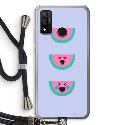 Smiley watermeloen: Huawei P Smart (2020) Transparant Hoesje met koord