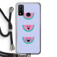 Smiley watermeloen: Huawei P Smart (2020) Transparant Hoesje met koord
