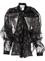 Natasha Zinko chemise Pixel Flower à effet de transparence - Noir