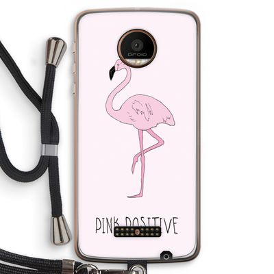 Pink positive: Motorola Moto Z Force Transparant Hoesje met koord