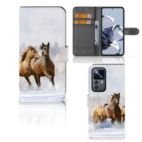 Xiaomi 12T | 12T Pro Telefoonhoesje met Pasjes Paarden - thumbnail
