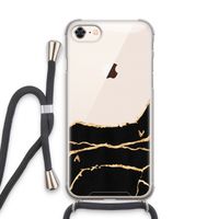 Gouden marmer: iPhone 8 Transparant Hoesje met koord Gouden marmer: iPhone 8 Transparant Hoesje met koord