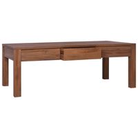 The Living Store Massief Teakhouten Salontafel - Koloniale stijl - 110 x 60 x 40 cm - Met lade - thumbnail