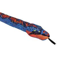 Wild Republic pluche slange knuffeldier - blauw/oranje - 137 cm - reptielen knuffels