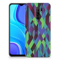Xiaomi Redmi 9 | TPU Hoesje | Abstract Green Blue