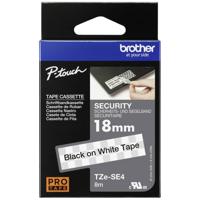 Brother TZe-SE4 Labeltape beveiliging Tapekleur: Wit Tekstkleur: Zwart 18 mm 8 m