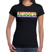 Lekker gay pride t-shirt zwart voor dames