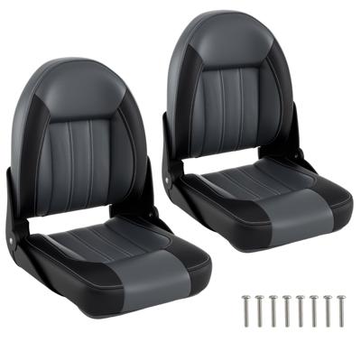 2-Delige Set Inklapbare Bootstoel met 7 cm Dikke Schuimrubberen Bekleding Bootstoel met Hoge Rugleuning