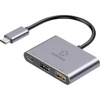 Renkforce RF-TCH-100 RF-6735680 USB-hub 2 + 1 poorten USB-A, USB-C USB 3.2 Gen2 10 GBit/s Met USB-C stekker Grijs