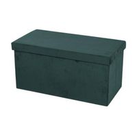Hocker bank - poef XXL - opbergbox - smaragd groen - polyester/mdf - 76 x 38 x 38 cm - Poefs - thumbnail