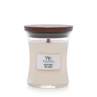 WoodWick Geurkaars Medium White Honey - 11 cm / ø 10 cm - Geurkaars in Glas - Houten Lont