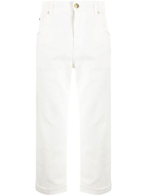 ETRO pantalon en coton à broderies - Blanc