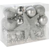 Christmas Decorations kerstballen set 54-dlg - zilver - voor kleine boom - Kerstbal