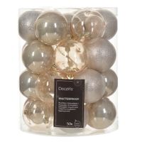 Kerstballen - 50x stuks - 6 cm - kunststof - champagne