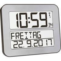 TFA Dostmann 60.4512.54 Wandklok Zendergestuurd 258 mm x 212 mm x 30 mm Zilver, Zwart Groot display