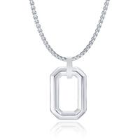 Mendes Herenketting met Minimalistische Geometrische Hanger - Zilver