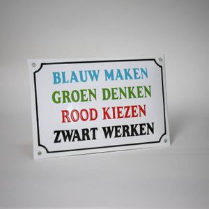 Emaille bord Blauw maken