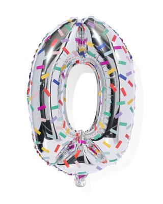 HEMA Folieballon Cijfer 0 Confetti XL
