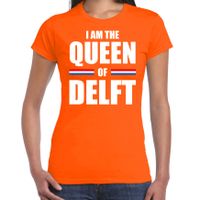 I am the Queen of Delft Koningsdag t-shirt oranje voor dames