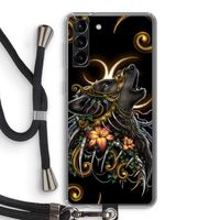 Huilende Wolf: Samsung Galaxy S21 Plus Transparant Hoesje met koord