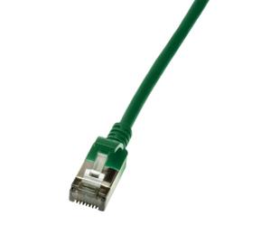 LogiLink CQ9015S RJ45 Netwerkkabel, patchkabel CAT 6A U/FTP 0.30 m Groen Extreem dun, Vlambestendig, Flexibel, Folie afscherming, Halogeenvrij, Snagless,