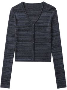 Low Classic cardigan nervuré à col v - Bleu