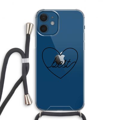 Best heart black: iPhone 12 Transparant Hoesje met koord