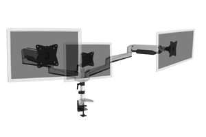 Digitus DA-90363 Monitor-tafelbeugel 3-voudig 38,1 cm (15) - 68,6 cm (27) Zwart, Zilver Draaibaar, In hoogte verstelbaar, Kantelbaar, Zwenkbaar, Roteerbaar