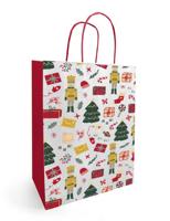 Papieren koordtas KERST 23x12x30cm Noella Blanc (50 stuks)