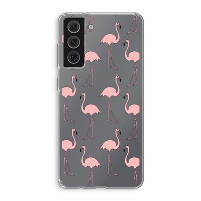 Anything Flamingoes: Samsung Galaxy S21 FE Transparant Hoesje