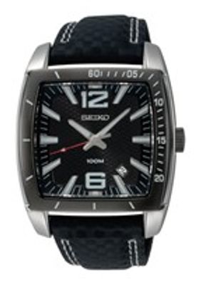 Horlogeband Seiko 7N42-0EA0 / SGEE23JC Leder Zwart 24mm