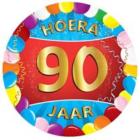 Bierviltjes 90 jaar - 25x stuks - multicolor - verjaardag/feest - feestartikelen