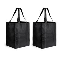 3x stuks boodschappen tassen/shoppers zwart 38 cm