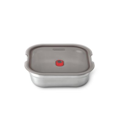 Zwart+Blum Stalen Voedselbox Vierkant - 195x189x58mm - Grijs/Rood