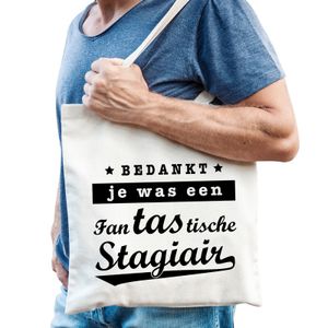 Katoenen cadeau tas / shopper fantastische stagiair wit heren