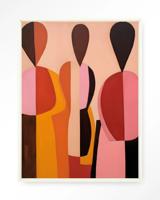 Urban Cotton Wandkleed 'Silhouettes' 110 x 145cm in Floating Frame - off white