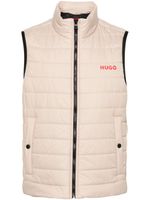 HUGO logo-print quilted gilet - Tons neutres - thumbnail