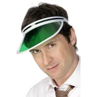 Carnaval verkleed poker zonneklep/sunvisor - groen - kunststof - Pokerface