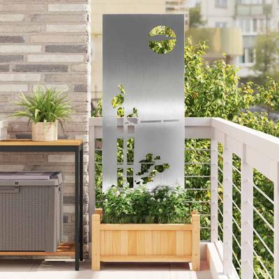 Tuin Privacy Screen Fretwerk Zilver 50 x 140 cm Roestvrij staal