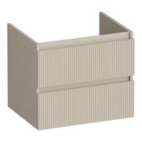 Brauer Joy Wavy - Onderkast - 60 cm - met 2 Softclose Lades Greeploos en 1 Sifon Uitsparing - Mat Beige