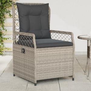 Tuinstoelen 2 st verstelbaar poly rattan lichtgrijs