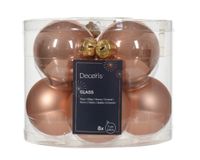 Kerstbal glas d7 cm rose ass 8st kerst - Decoris