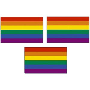 3x Regenboog vlaggen 90 x 150 cm