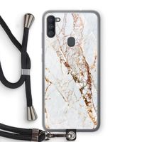Goud marmer: Samsung Galaxy A11 Transparant Hoesje met koord