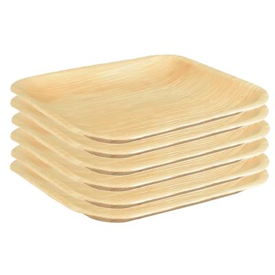 Papstar Pure wegwerp servies borden - 6x stuks - vierkant - 18 cm - biologisch afbreekbaar