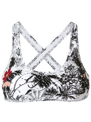 Amir Slama embroidered bikini top - Blanc