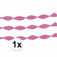 Crepe papier slingers roze 5 meter   -