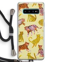 Cute Tigers and Leopards: Samsung Galaxy S10 Plus Transparant Hoesje met koord