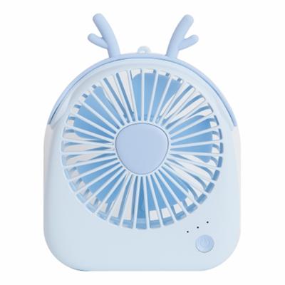WT-F14 1200 mAh Deer shape mini draagbare ventilator met 3 snelheidsregeling (blauw)